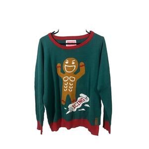Tipsy Elves Gingerbread Ugly Christmas Sweater Roid Rage Icing Workout Men’s L
